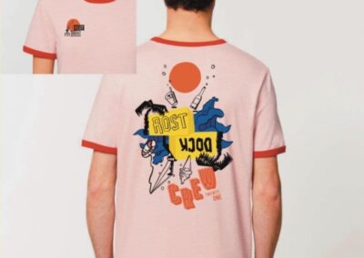 Uni-Shirt T-Shirt 2021 Lachs mit rotem Rand